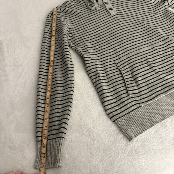 American Eagle Super Soft Henley Hooded Sweater Men’s Medium Tall Striped Preppy - Picture 8 of 8